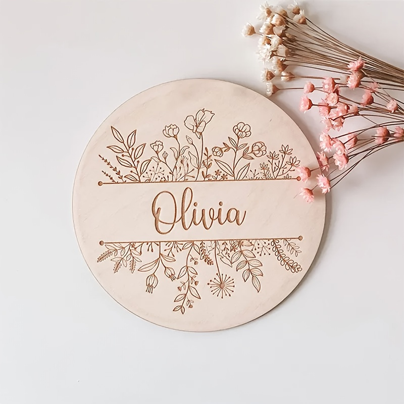 Eve Party - Personalized Floral Engraved Name Plaque, Custom