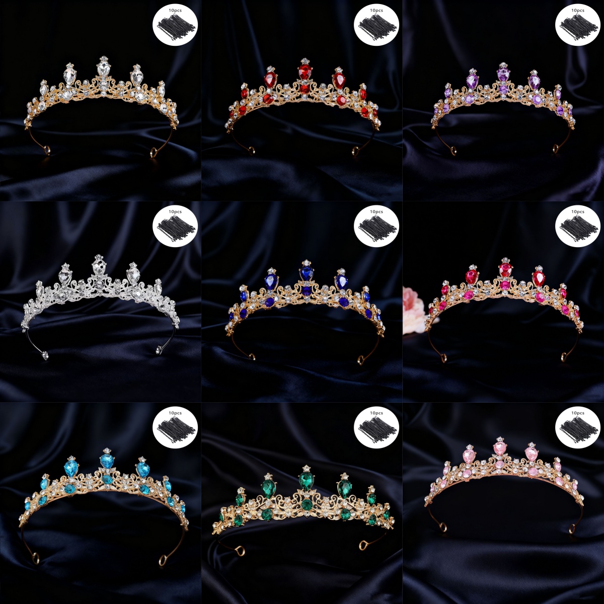 Event & Party Supply - Bridal Tiara Vintage Scroll Rhinestone Queen