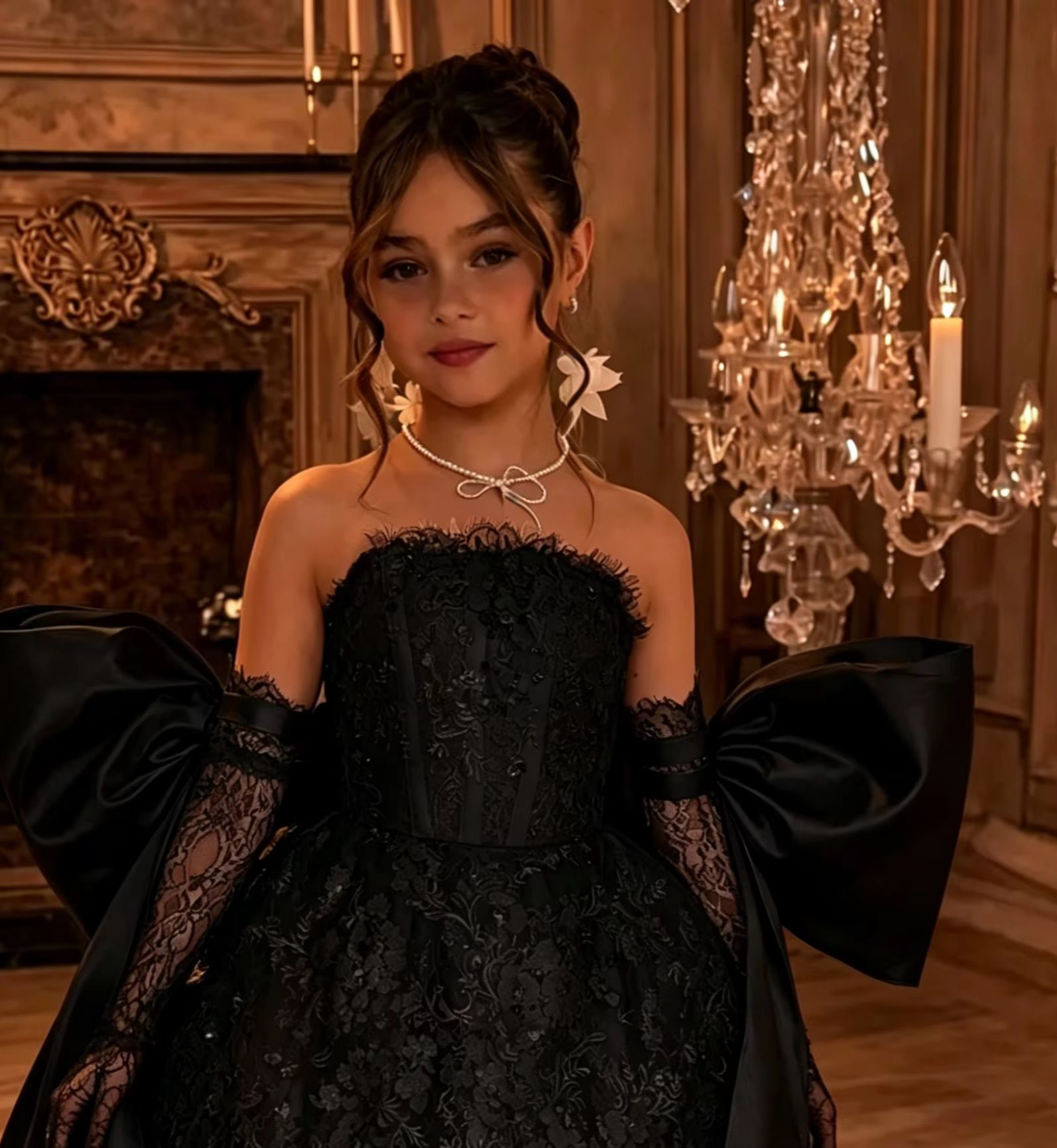 Glitter Tablecloth - Elegant Customized Off Shoulder Black Knee