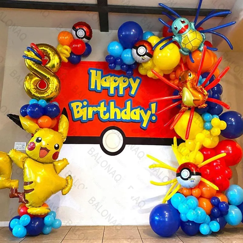 Balloon Arch Kit - 84pcs Pikachu Party Balloons Garland Arch