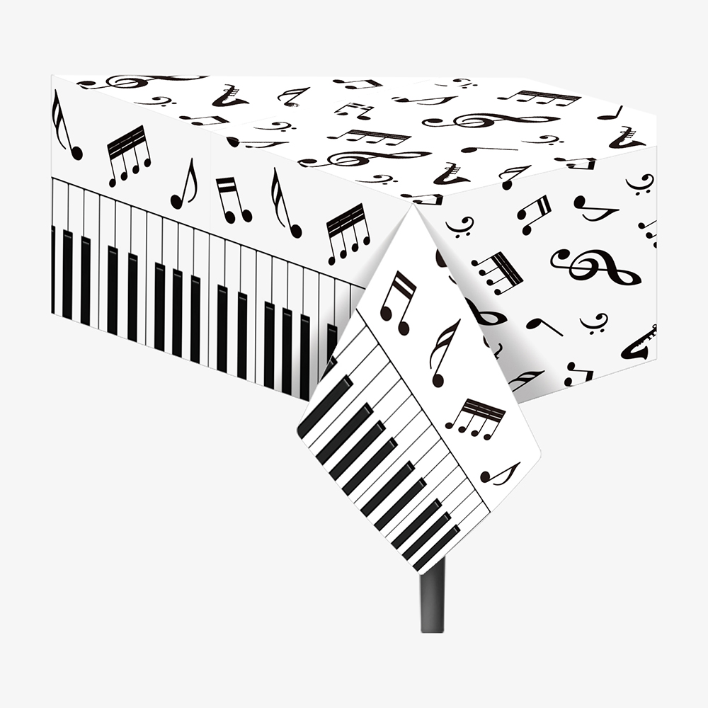 Table Cloth Disposable - 1pc Musical Note Tablecloth Disco Music