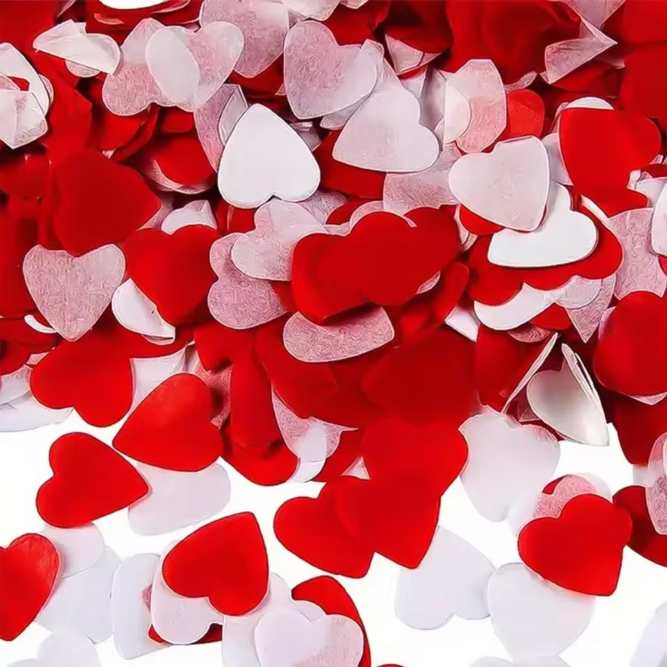 Confetti Cannon Tube - 20g Heart-Shaped Heart Paper, Valentine's Day