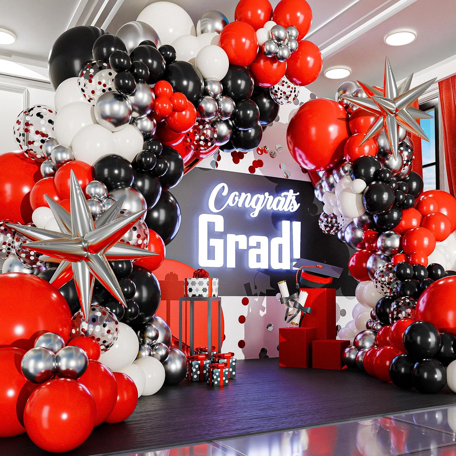 Balloon Arch Kit - Red and black balloon arch kit