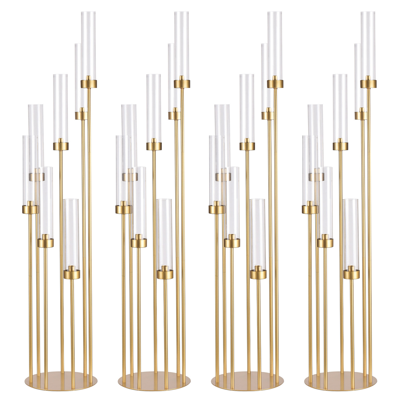 4 Sets 7-Arm Gold Floor Candel - đánh giá và giá Centerpiece Stick