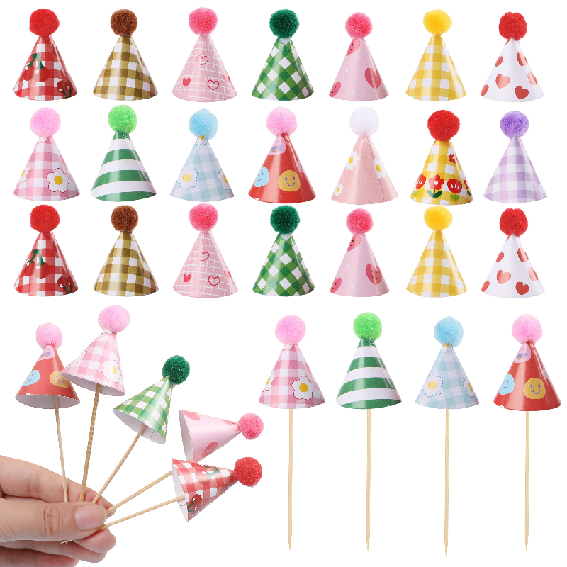15/30Pcs Mini Party Hats Cake  - đánh giá và giá Party Hat Cone