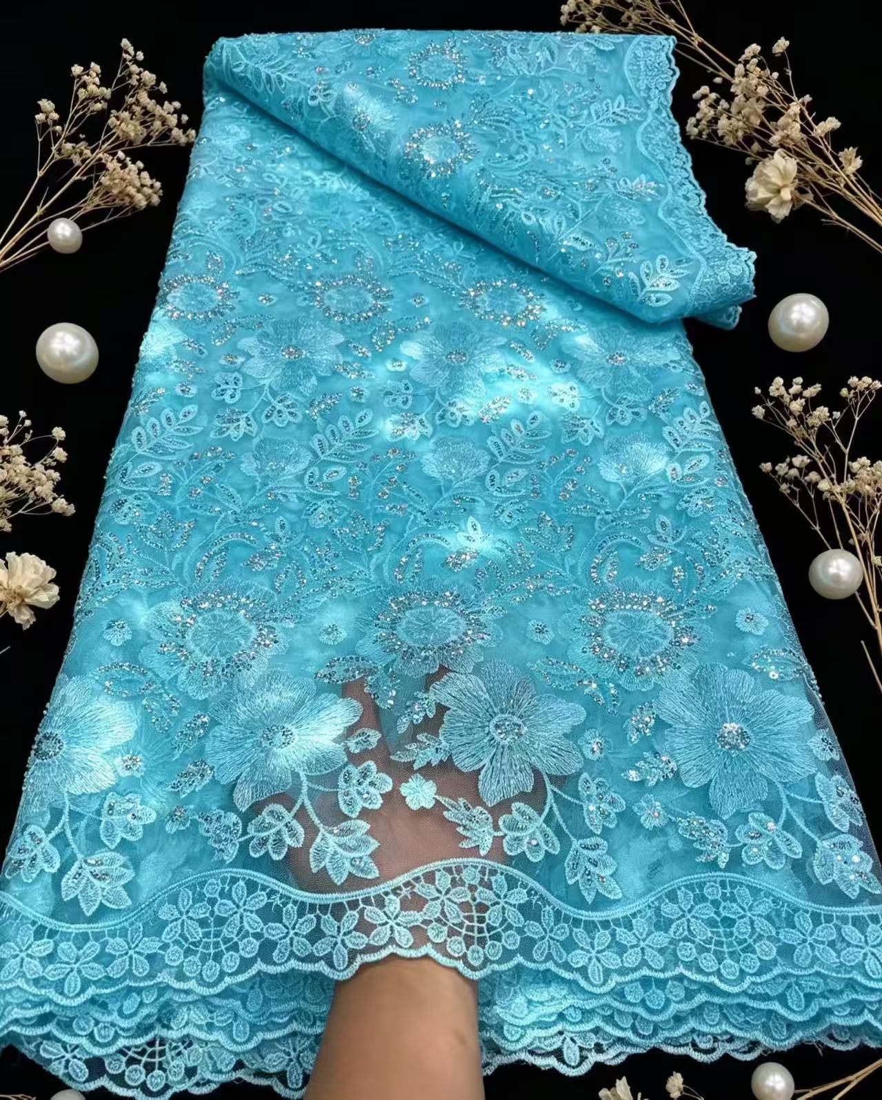 Pure French Tulle Net Sequins  - đánh giá và giá Glitter Tablecloth