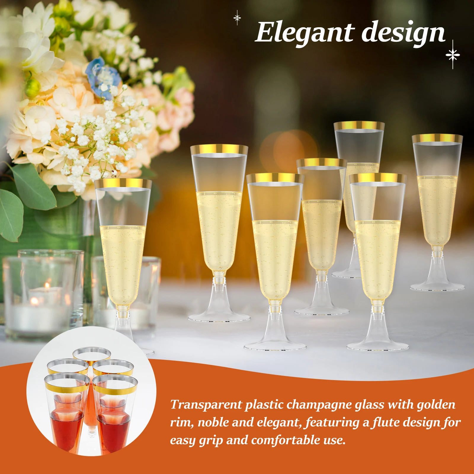 50Pcs Plastic Champagne Flutes - đánh giá và giá Plastic Cup 50Pcs