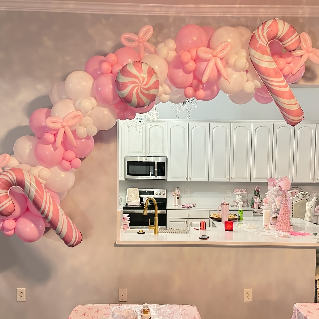 141 Pcs Pink Ribbon Balloons A - đánh giá và giá Balloon Arch Kit